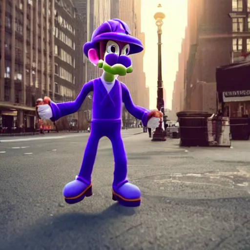 Prompt: hyperrealistic dslr film still of waluigi in nyc, stunning 8 k octane comprehensive 3 d render, inspired by istvan sandorfi & greg rutkowski & unreal engine, perfect symmetry, dim volumetric cinematic lighting, extremely hyper - detailed, extremely lifelike attributes & texture, intricate, masterpiece, artstation, stunning