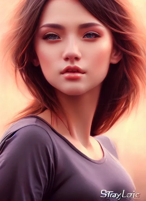 Image similar to photo of a gorgeous young woman in the style of stefan kostic, realistic, sharp focus, 8k high definition, insanely detailed, intricate, elegant, art by stanley lau and artgerm