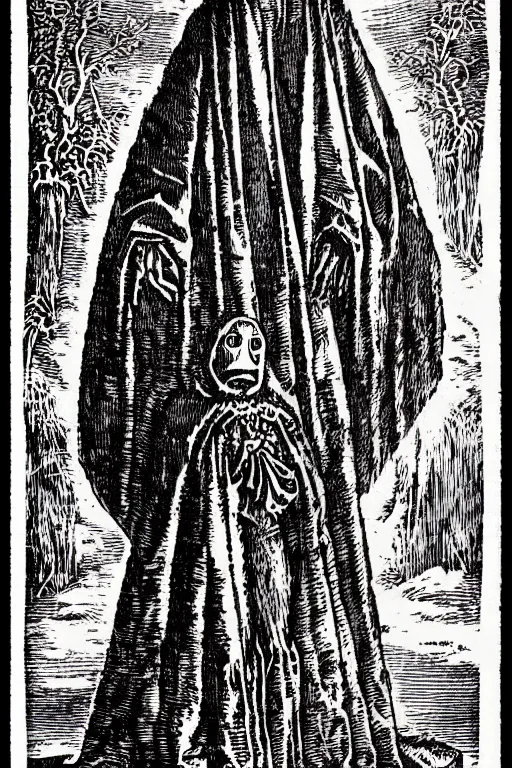 Prompt: the flatwoods monster of the apocalypse, pen and ink illustration / renaissance woodcut by albrecht durer 1 4 9 6, 1 2 0 0 dpi scan, ultrasharp detail, hq scan, intricate details, stylized border