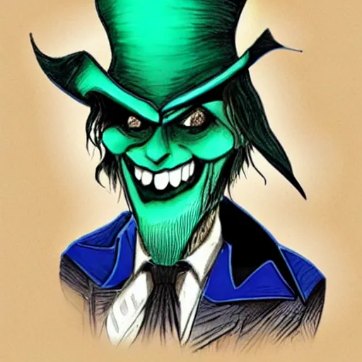 Prompt: jared leto as the hatbox ghost