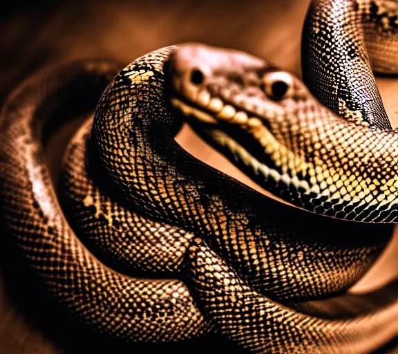 Image similar to a photo of a snake with beard and mustache. intricate. lifelike. soft light. sony a 7 r iv 5 5 mm. cinematic post - processing