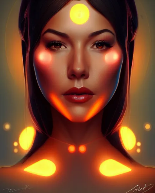 Image similar to symmetry portrait of jodi arias, glam, deco, glowing lights intricate, elegant, highly detailed, digital painting, artstation, concept art, smooth, sharp focus, illustration, art by artgerm and greg rutkowski and fra angelico and unreal engine 5