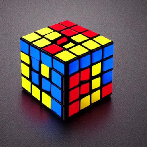 Image similar to studio photography of an unsolved rubik's cube, 8 k, 4 k uhd, realistic, hyper realistic, super detailed, very detailed, detailed