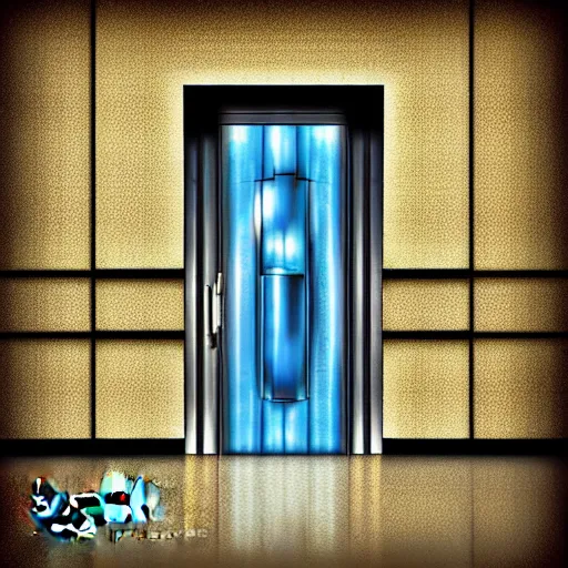 Image similar to photograph art - deco sci - fi door