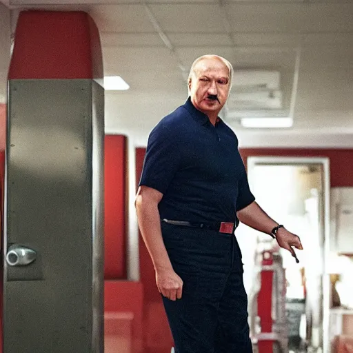 Image similar to Alexander Lukashenko in Drive, cinematic still