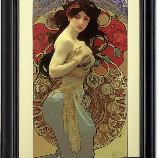 Image similar to tifa lockheart by alphonz mucha