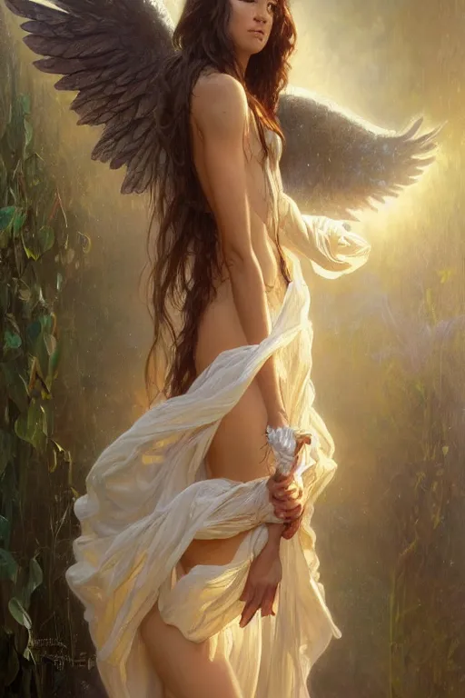 Image similar to a dark angel, detailed, 8 k, trending on artstation, smooth, sharp focus artwork by mark arian, artgerm, mark keathley, greg rutkowski and alphonse mucha