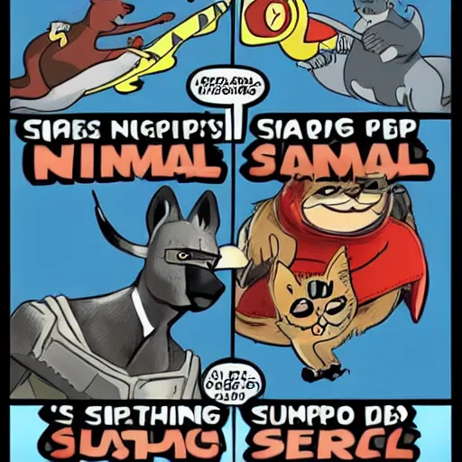 Image similar to animal superhero's fighting crime