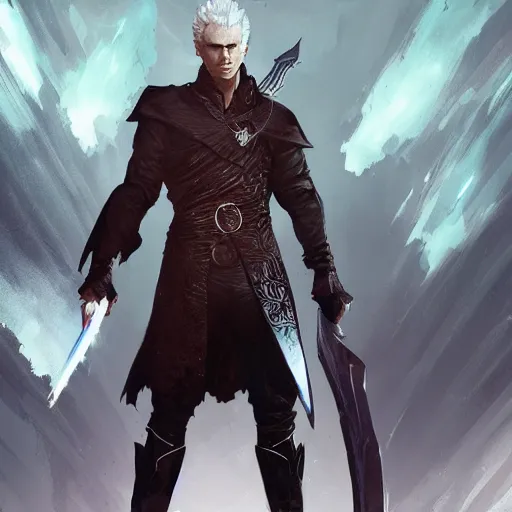 Prompt: vergil standing by greg rutkowski