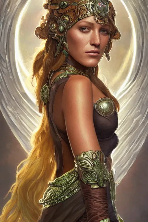 Image similar to ultra realistic illustration, blake lively as hera from baldurs gate and diablo, intricate, elegant, highly detailed, digital painting, artstation, concept art, smooth, sharp focus, illustration, art by artgerm and greg rutkowski and alphonse mucha