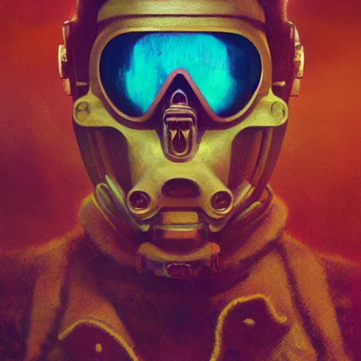 Prompt: portrait of masked neon diesel punk on the art deco tundra, artstation, award - winning realistic sci - fi concept art by beksinski, picasso masterpiece, complimentary colors, james gilleard, bruegel, greg rutkowski, alphonse mucha, and yoshitaka amano