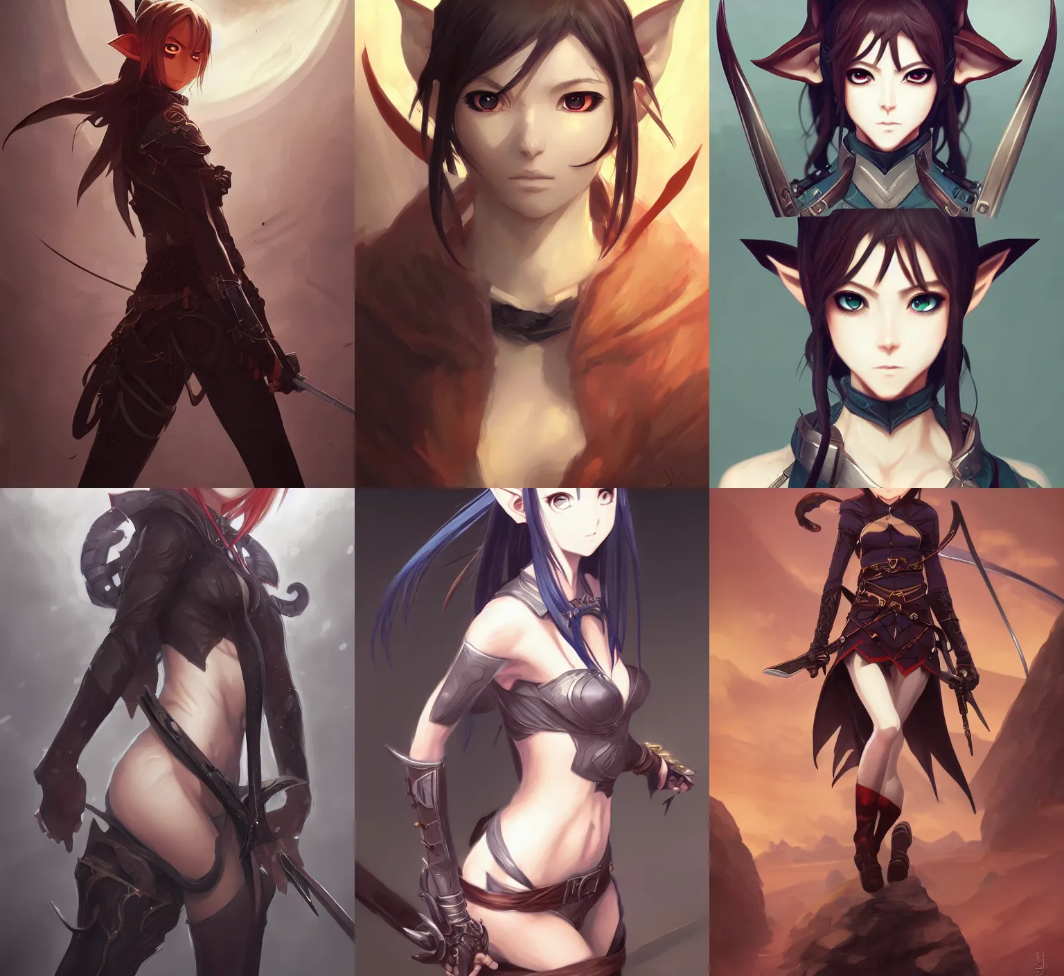 Prompt: An anime portrait of an elf assassin with big eye and round face, by Stanley Artgerm Lau, WLOP, Rossdraws, James Jean, Andrei Riabovitchev, Marc Simonetti, and Sakimichan, tranding on artstation