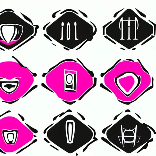 Image similar to a pink vector logo of dental clinic, designed, illustration, black color background