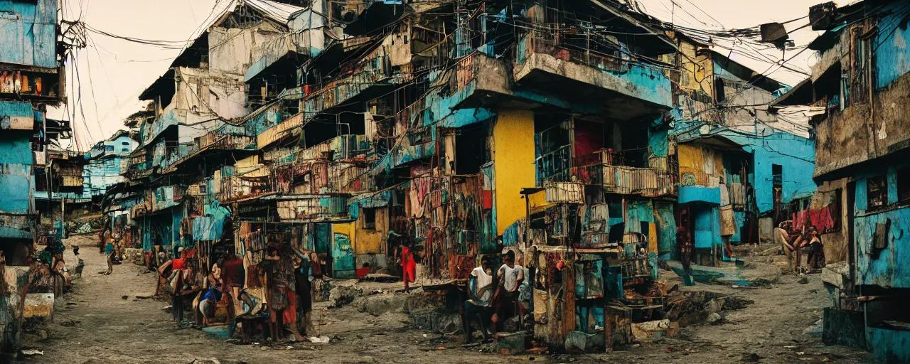 Prompt: brazilian favela, national geographic, canon 5 0 mm, cinematic lighting, photography, retro, film, kodachrome