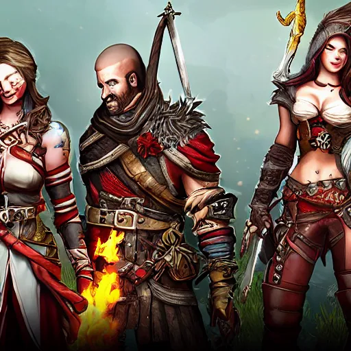Image similar to 4 adventurers divinity original sin 2 taking group photo
