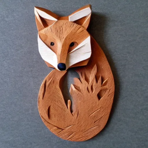 Image similar to little fox wood carving