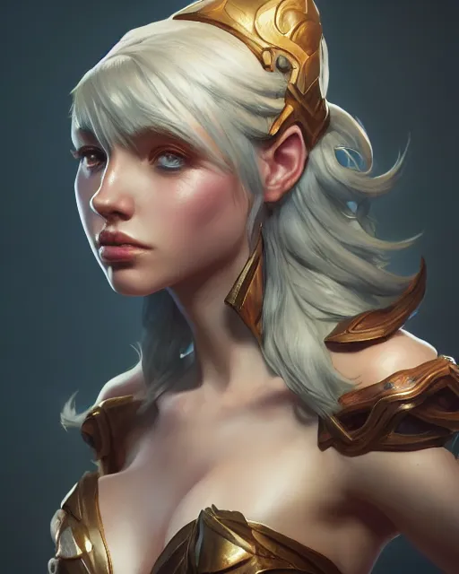 Image similar to league of legends portrait, au naturel, hyper detailed, digital art, trending in artstation, cinematic lighting, studio quality, smooth render, unreal engine 5 rendered, octane rendered, art style by klimt and nixeu and ian sprigger and wlop and krenz cushart.