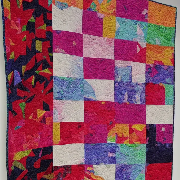 Prompt: abstract rose quilt