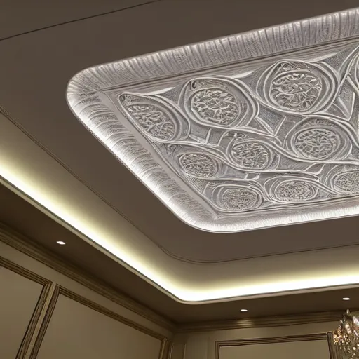 Image similar to a beautiful custom ceiling design, embossed, elegant, low profile