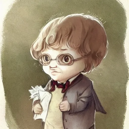 Image similar to ( ( ( ( ( 1 9 5 0 s cute chibi baby harry potter. muted colors. ) ) ) ) ) by jean - baptiste monge!!!!!!!!!!!!!!!!!!!!!!!!!!!