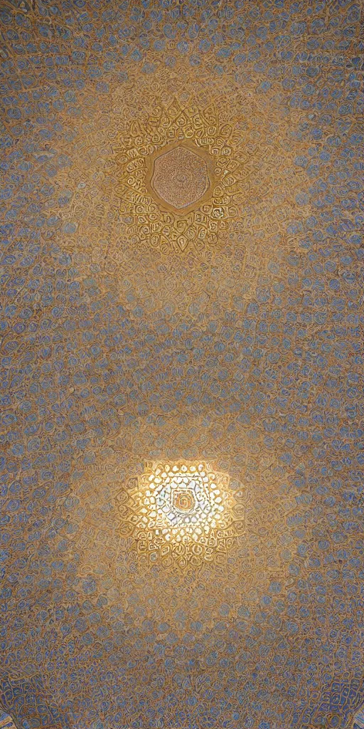 Prompt: iranian honeycomb vaulted mosque ceilings