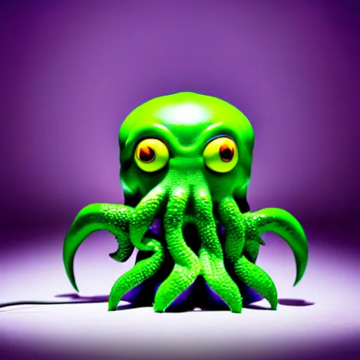 Prompt: ultra cute design for a Cthulhu art vinyl toy, Pixar, studio lighting, product shot 8k hd