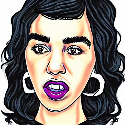 Image similar to caricature of dua lipa, professional, digital art, silly