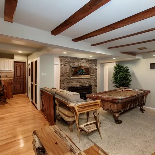 Image similar to a real estate home interior photo. there is an intruder in the basement