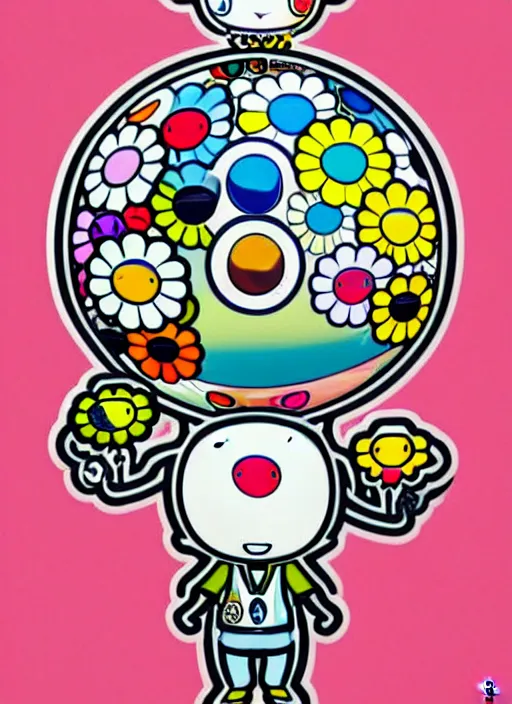 Image similar to a picture of a sticker that says stay weird, a screenprint by takashi murakami, trending on behance, funk art, concert poster, poster art, art