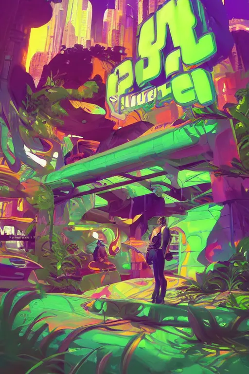 Image similar to 3 d render graffiti nature micro world fluo, art gta 5 cover, official fanart behance hd artstation by jesper ejsing, by rhads, makoto shinkai and lois van baarle, ilya kuvshinov, ossdraws