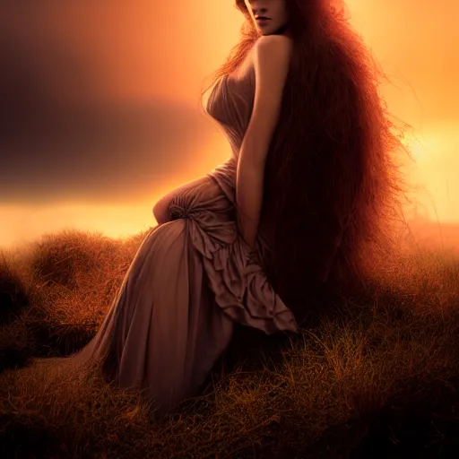 Prompt: photographic portrait of a stunningly beautiful gothic queen of the underworld female in soft dreamy light at sunset, contemporary fashion shoot, by edward robert hughes, annie leibovitz and steve mccurry, david lazar, jimmy nelsson, breathtaking, 8 k resolution, extremely detailed, beautiful, establishing shot, artistic, hyperrealistic, beautiful face, octane render