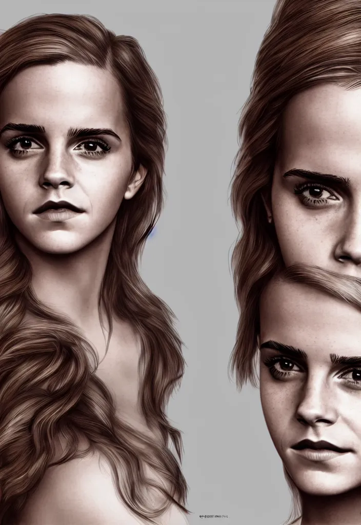 Prompt: highly detailed illustration, character portrait of Emma Watson, digital art by Martin Grip and Moebius 4k, 8k, HD