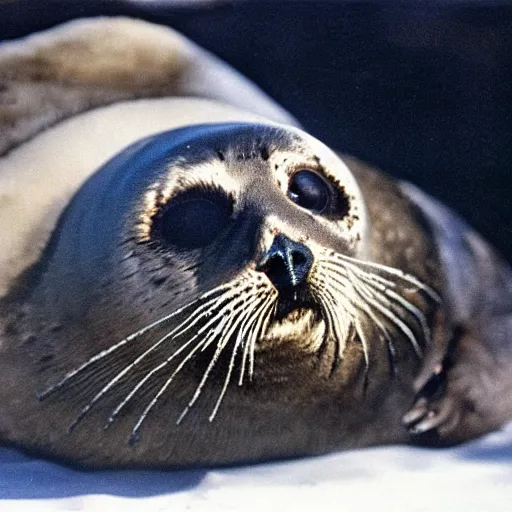 Image similar to ringed seal in the role of the terminator, robot, apocalyptic