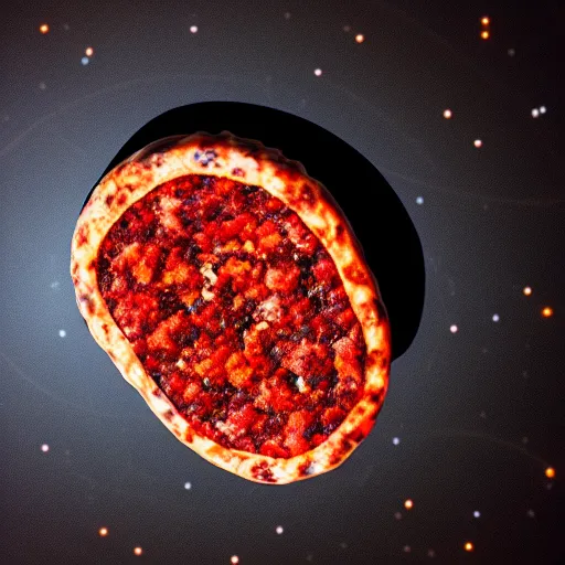 Image similar to slice of CHORIZO sausage, night sky, 8k, photograph, photorealistic