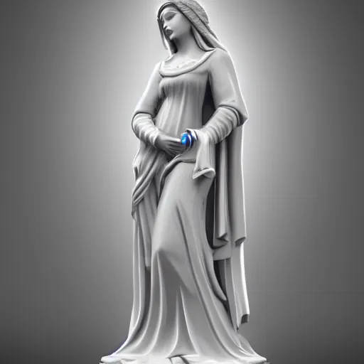 Image similar to an ombre madonna statue inspired by soap bubbles, unreal engine 5