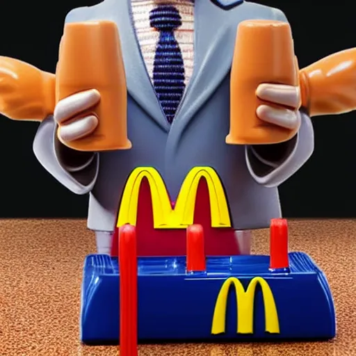 Image similar to saul goodman plastic mcdonalds toy realistic photo