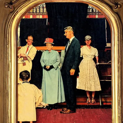 Prompt: The Queen of the Lawyers. A painting by Norman Rockwell.