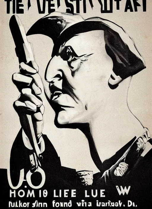 Image similar to vulture look in 1940s propaganda poster, full hd