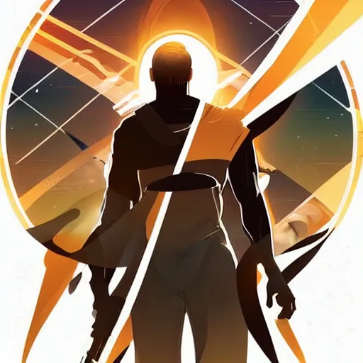 Image similar to terrence boyd as a saint with halo, clean cel shaded vector art. shutterstock. behance hd by lois van baarle, artgerm, helen huang, by makoto shinkai and ilya kuvshinov, rossdraws, illustration,