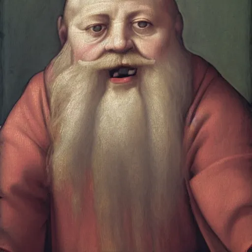 Image similar to Renaissance painting portrait of a gnome