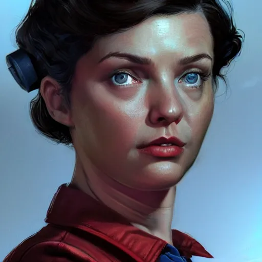 Image similar to portrait of a brunette chubby woman with blue eyes in fallout 4, light stubble with red shirt inside victorian mansion praying to god ,digital art,photorealistoc,art by greg rutkowski,hyperdetailed,western comic style,comic,comic style,sharp lineart,professional lighting,deviantart,artstation,trevor henderson,rossdtaws,cinematic,dramatic