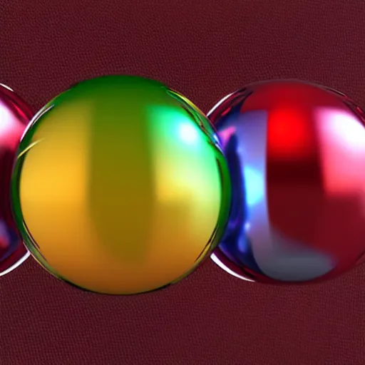 Prompt: chrome spheres on a red cube, rendered in luxcore