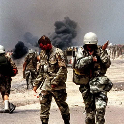 Prompt: aftermath of a bloody battle gulf war