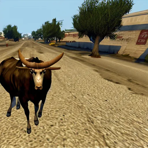 Image similar to oxen, in gta san andreas, screenshot