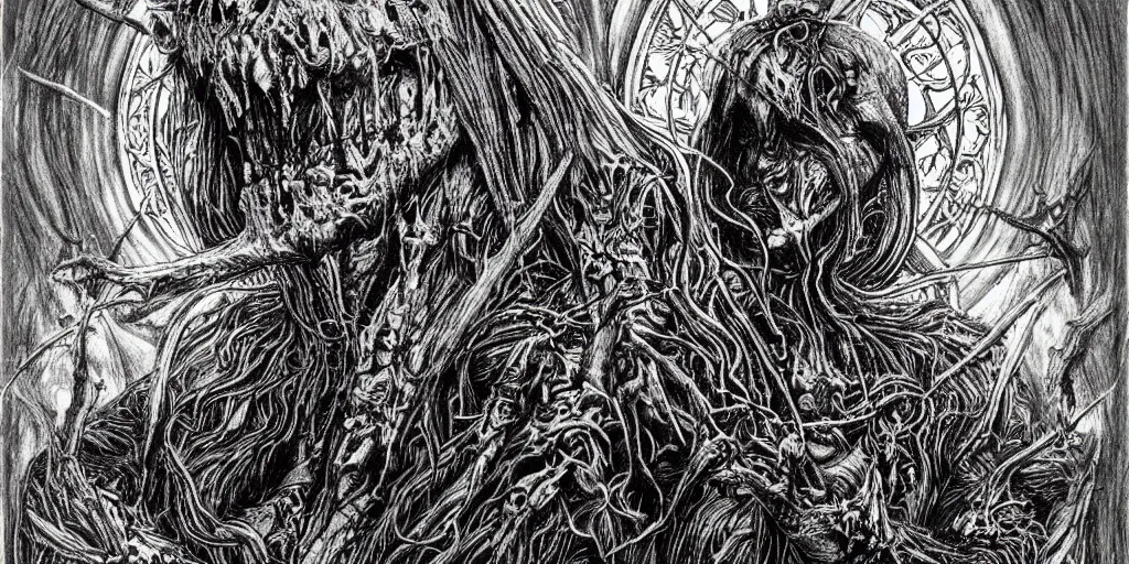 Darkthrone themed drawing of unholy darkness black | Stable Diffusion ...