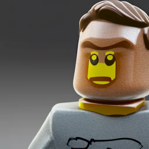 Prompt: limmy brian limond as a lego man, realistic, wide shot, sunny lighting, octane render, hyper realistic, high quality, highly detailed, hd, beautiful, cinematic, 8 k, unreal engine, facial accuracy,