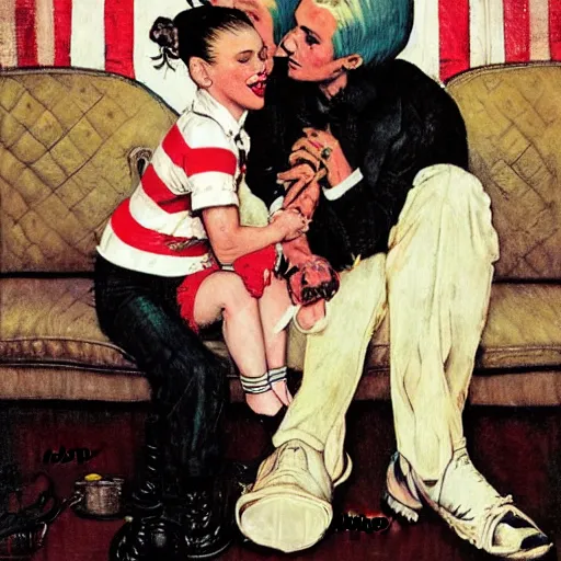 Prompt: lady gaga by norman rockwell