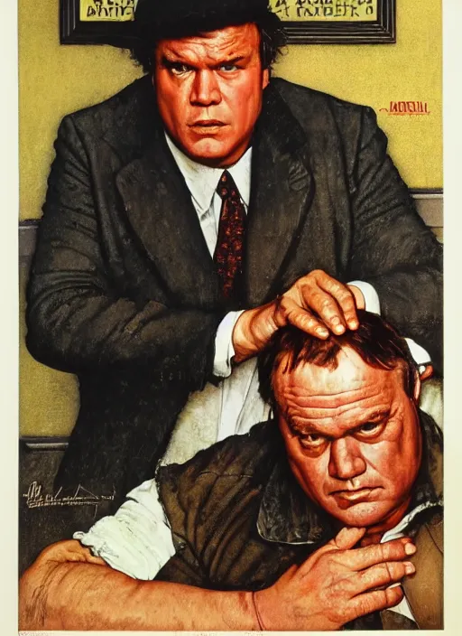 Image similar to painting of joe don baker in mitchell ( 1 9 7 5 ) by norman rockwell, detailed