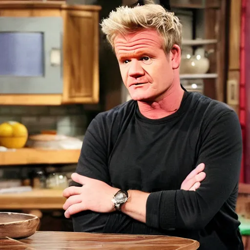 Prompt: gordon ramsey starring on roseanne, tv still, 8 k