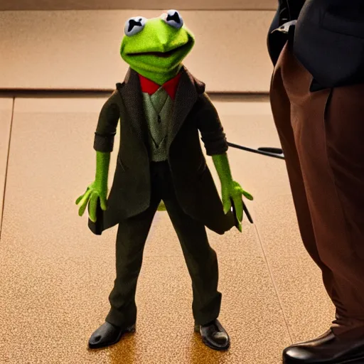 Prompt: Kermit the frog as John wick in John wick 4k hd movie still